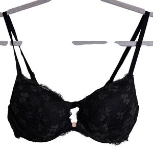 Victoria's Secret Dream Angels Black Lace Push-Up Bra Black 34C